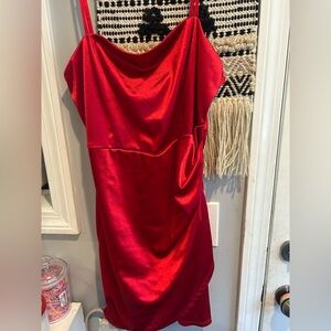 Elegant Red Satin Dress